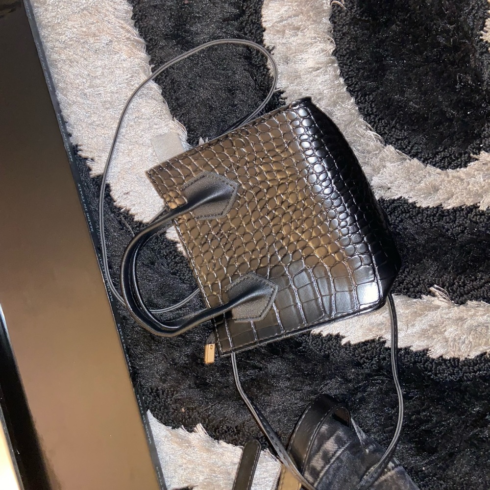 Minimalist Croc Embossed Satchel Bag